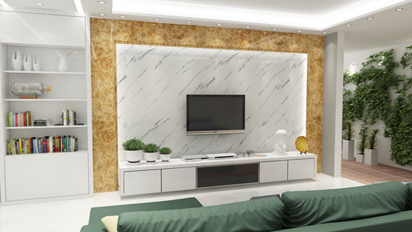 Cải tạo phòng khách bằng nhựa ốp tường