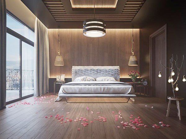 mẫu trần nhựa giả gỗ phòng ngủ